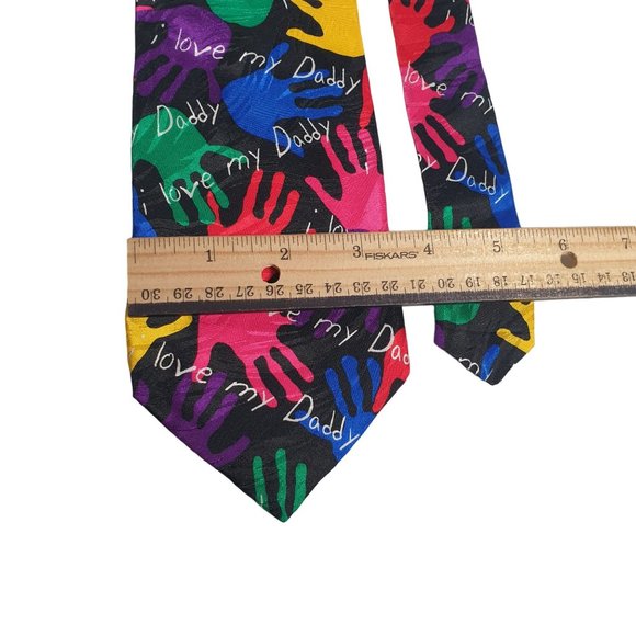 RM Style I Love My Daddy Hands Mens Necktie Tie Designer Accessory Work Dad Gift - Picture 3 of 6